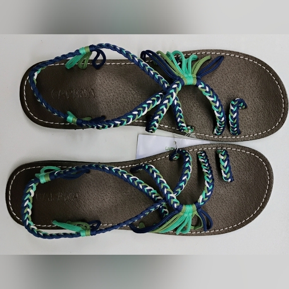 CAPANA Robe Sandals Women's Sz 12 Commune-Marine Pistachio Strappy Beach - Picture 7 of 16